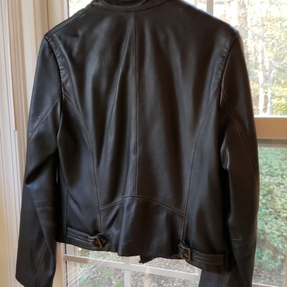 Wilson's Leather black moto jacket MED - Picture 3 of 6